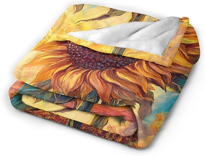 Sunflower Throw Blanket Sunflower Gifts for Girls Women Men Boys Plush Cozy Flannel Fleece Fuzzy Party Blankets Decor 80"X60"