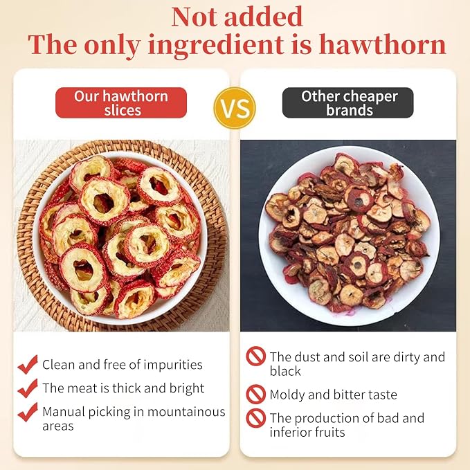 Baihuatang Natural Dried Hawthorn Slices Hawthorn Berries Hawthorn Berry tea 4.2oz/120g Hawthorn Slices Shanzha 无核 山楂 山楂干