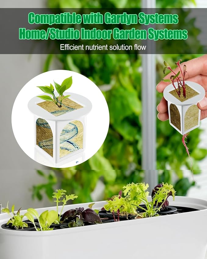 Hydroponic Planting Cup, Hydroponic Growing System Compatible with Gardyn Home/Studio Indoor Garden System, 10 Pack, White