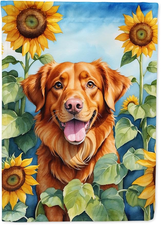 Caroline's Treasures DAC6128GF Nova Scotia Duck Toller in Sunflowers Garden Flag Mailbox Flag Decorative Yard Flag Banner Outside Patio Artwork Yard Flower Beds, Garden Size, Multicolor