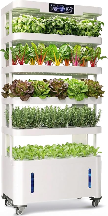 Large Hydroponics Growing System, 148-Pod Vertica Hydroponic Tower Garden | Smart Climate Control, Full-Spectrum Grow Lights, Auto Misting, Quiet Pump, 30-Day Self-Managed for Home & Commercial