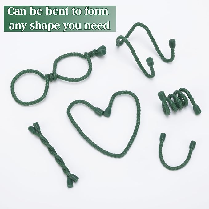 8PCS 4-Inch Silicone Cable Ties, Bendable Rubber Twist Ties, Reusable Twist Ties for Cords, gear ties for Organizing, Bundling (Pine green)