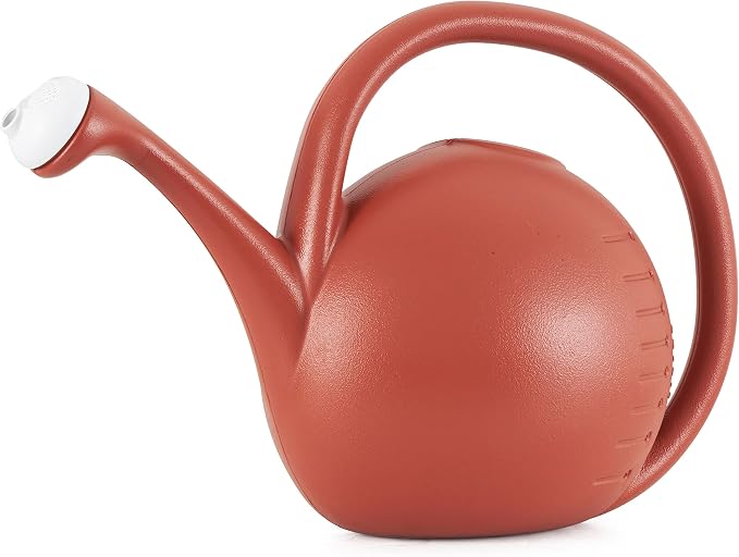 2 Gallon Plant Watering Can - Large Plastic Garden Water Pot with Dual Spray Options for Indoor Outdoor Plants Flower, Clay