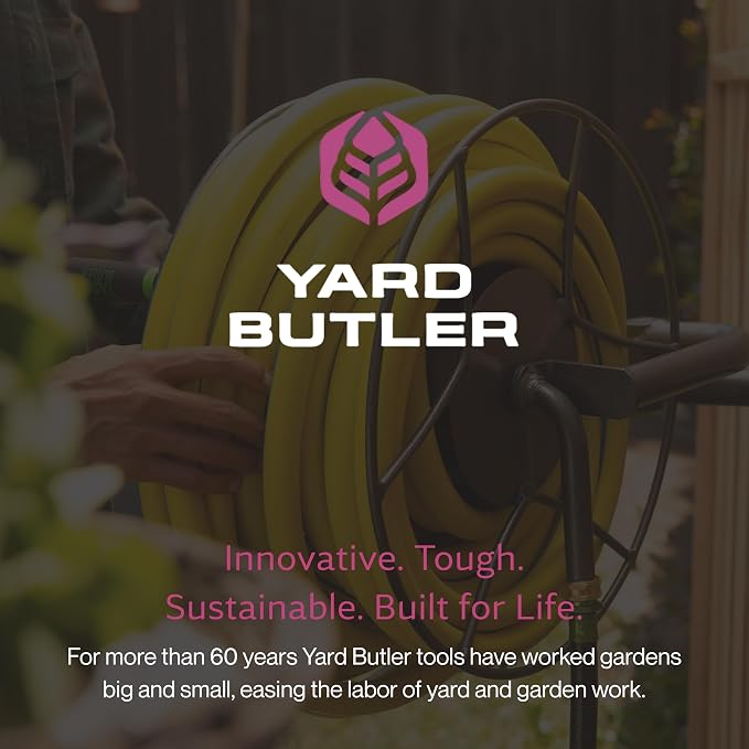 Yard Butler Swivel Hose Reel Wall Mount - 180 Degree Pivot Hose Hanger - Great for Garden Storage - Heavy Duty Steel - ISRWM-180