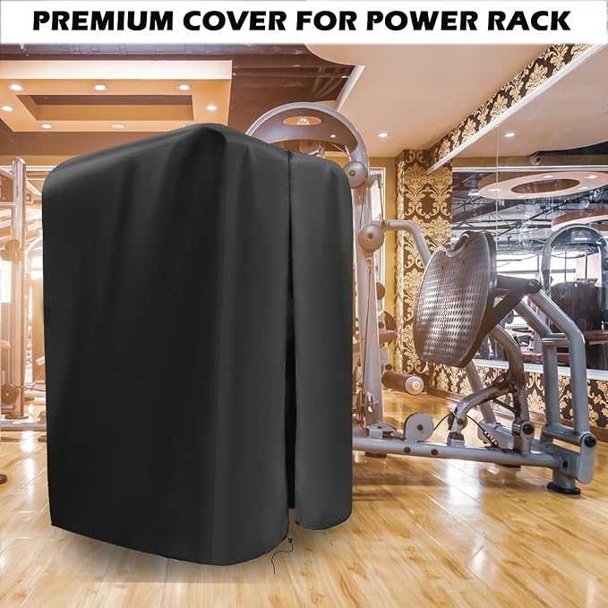 Gym Rack Cover with Waterproof Zipper for Squat Rack 47"-110"W | Waterproof Dustproof Heavy Duty Oxford Fabric,Gym Equipment Storage Cover for Workout Machine Outdoor Use