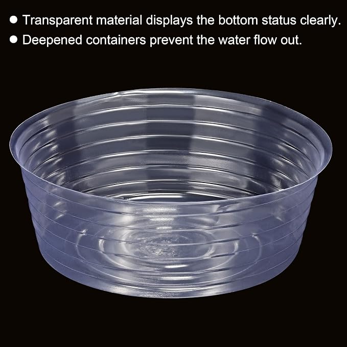 MECCANIXITY Plant Pot Saucer 10 Inch Plastic Round Flower Drip Tray for Indoor Outdoor, Clear Pack of 20