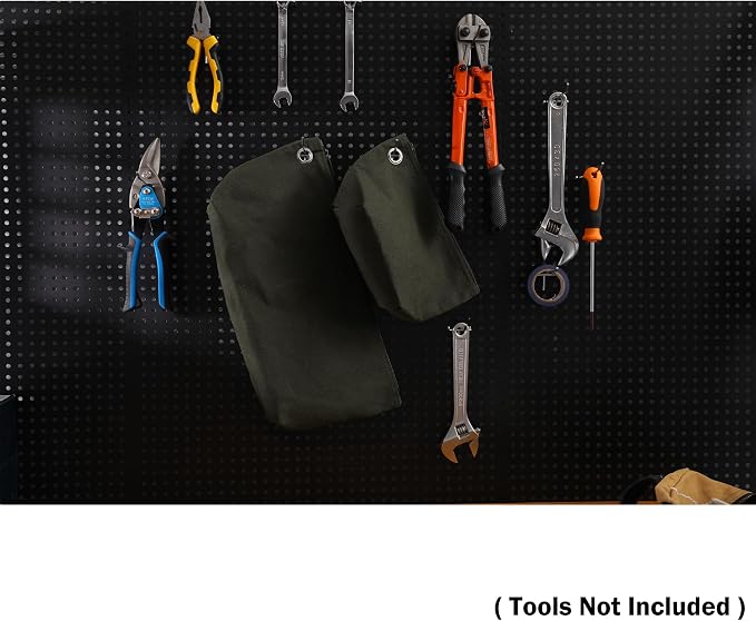 Multi-Purpose Tool Storage Bag - 16OZ Waxed Canvas Tools Organizer Pouches for Men Women | 1 Small + 1 Large | Army Green, Portable Item Collection Pouch for Coins Pliers Nuts