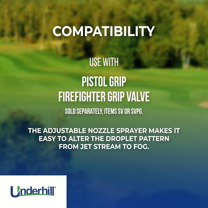 Underhill Garden Water Hose Nozzle Sprayer Jet Attachment, Heavy-Duty Metal and Rubber, Adjustable, Magnum UltraMax Premium Plus Series 1" High Flow Turbo Shift, NG550-DFH-10