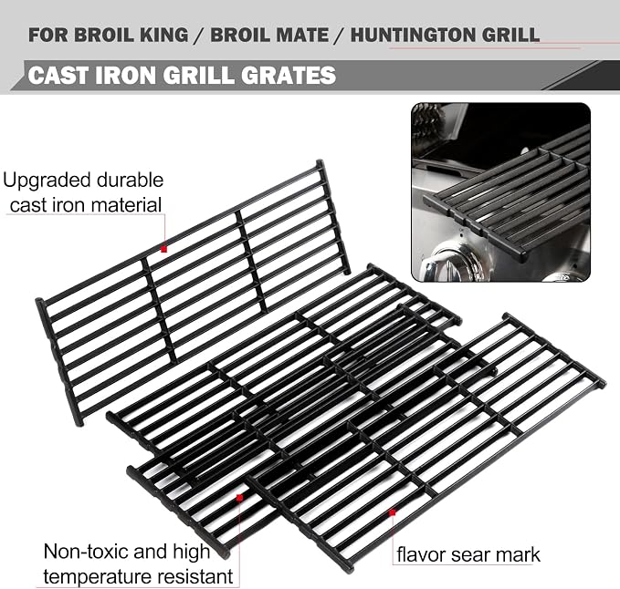 Grill Grates Parts for Broil King Baron Replacement Parts Baron 440 Baron 320 9221-64 9221-67 Broil Mate 7120-64 Huntington Replacement Grill Parts 6023-89 Rebel Grill 6120-64 Cooking Grill Grates