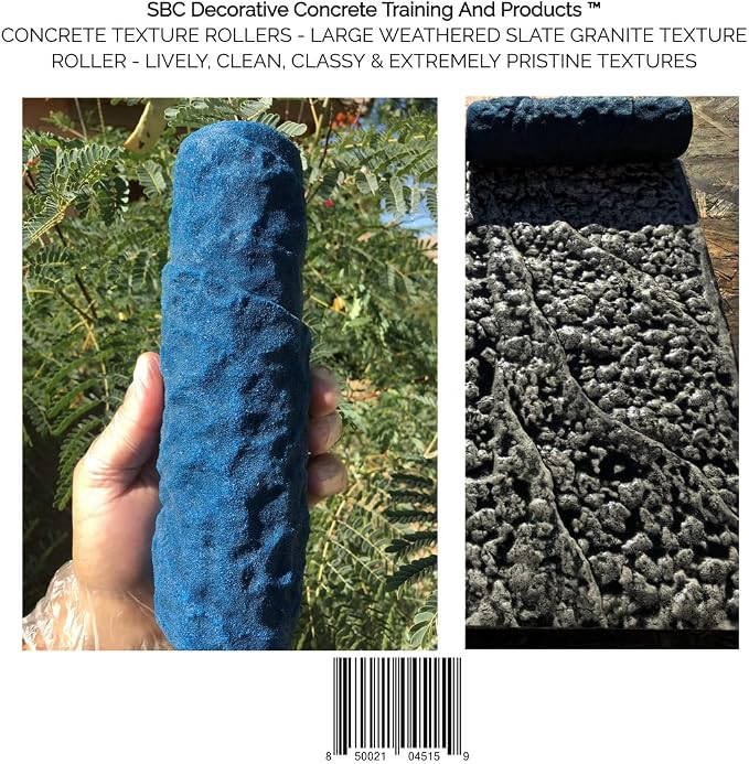 The "Original Designed" Weathered Granite Slate Concrete Stamping Texture Roller And Masonry Form Tool Favorite Since 2005. (WeatheredSlate)