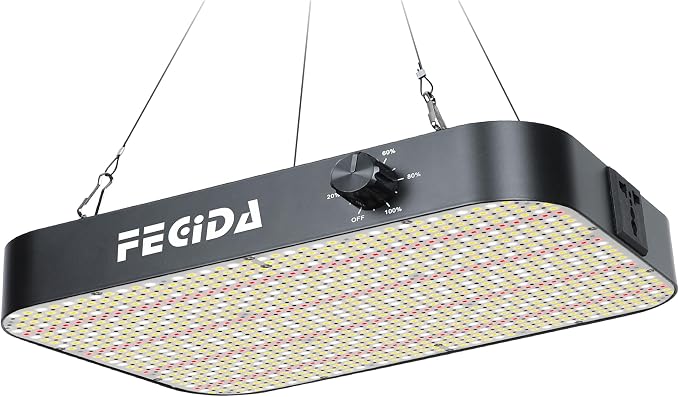 FECiDA 1300W Equivalent LED Grow Light, 130 Watt Power Draw, Full Spectrum Grow Lights for Indoor Plants, 2x2 Grow Tent Light for All Growth Stages, 0–100% Dimmable, Daisy Chain, Quiet Cooling Fan
