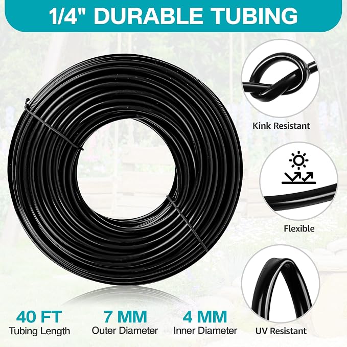 OnBrand 40FT Mister for Outside Patio with Brass Adapter and 11 Nozzles | Patio Water Misters for Cooling Outdoor, Misting System with 11 Atomizing Connectors for Pool Cooler BBQ Porch Party Camping