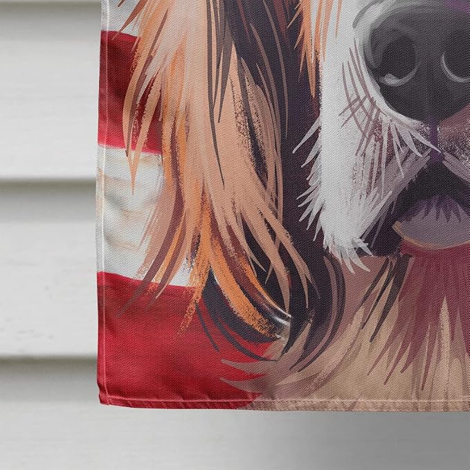 Caroline's Treasures CK6569CHF Irish Red and White Setter American Flag House Flag Large Porch Sleeve Pole Decorative Outside Yard Banner Artwork Wall Hanging, Polyester, House Size, Multicolor