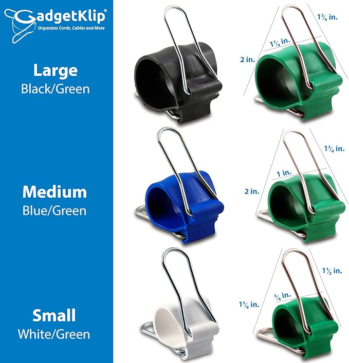 Reusable Garden & Cable Clips – Indoor/Outdoor Clamp Holders for Plants, Cords, Wires, String Lights, Trellis & Décor, Multi-Size 12 Green Pack (4 Small, 4 Medium, 4 Large)