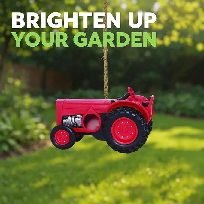 Spoontiques - Birdhouse - Garden Décor - Decorative Bird House for Yard and Garden Decoration - Hanging Novelty Birdhouse for Outdoor Patio - Tractor