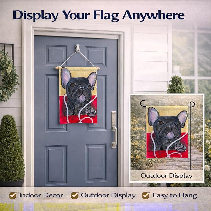 Caroline's Treasures SS8899GF French Bulldog Garden Flag Mailbox Flag Decorative Yard Flag Banner Outside Patio Artwork Yard Flower Beds, Garden Size, Multicolor
