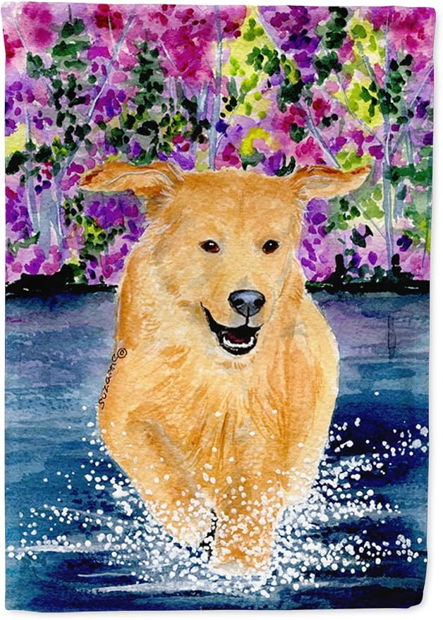 Caroline's Treasures SS8627GF Golden Retriever Garden Flag Mailbox Flag Decorative Yard Flag Banner Outside Patio Artwork Yard Flower Beds, Garden Size, Multicolor