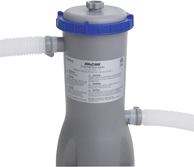 Bestway 15 Foot x 48 Inch Durable Steel Pro Frame Above Ground Pool with Repair Patch Kit and FlowClear 1000 GPH Cartridge Filter Pump