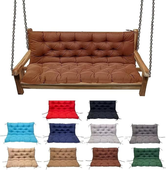 Swing Cushion Replacement Outdoor Porch Waterproof Bench Cushion 2-3 Seater Washable Bench Replacement Cushions for Outdoor Patio Porch Swing Cushions