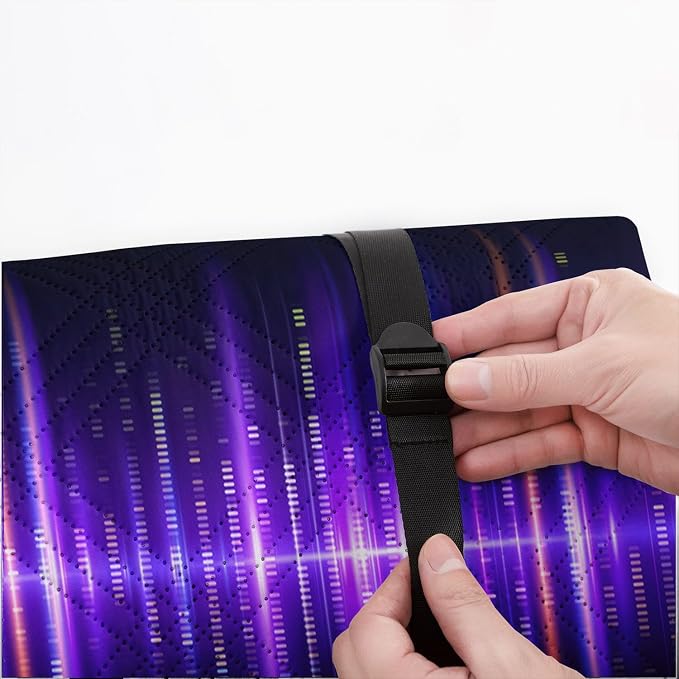 Outdoor Picnic Blanket Portable Ultrasonic Waterproof Picnic Purple Lines Printed Camping Beach Mat for Sand and Wet Grass Hiking (Purple Lines L