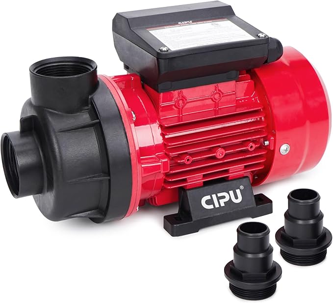 CIPU 1/4 HP Above Ground Pool Pump, 2220 GPH Pool Filter Pump Replacement with Hose Adapters, 115V Self-Priming Swimming Pool Pump for Sand Filter Systems and Frame Pools