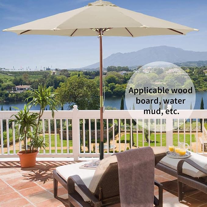 Patio Umbrella Base Heavy Duty Steel Outdoor Umbrella Base, Universal Umbrella Mount Clamp for Decks, Patios, Docks, Pontoons, Picnic Tables (1)