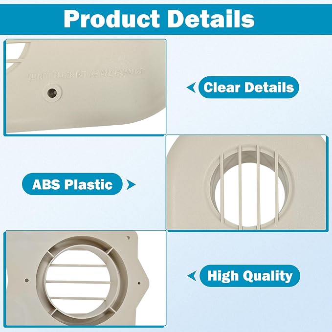 SP20286 3-Inch Vent Horizontal Vent Termination Kit, with Screws | for Outside Wall, Water Heater Replacement Part