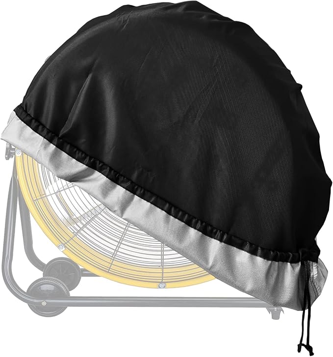Bitubi Industrial Drum Fan Cover,Waterproof Outdoor Fan Covers,Compatible for 24 Inch Heavy Duty Metal Industrial Drum Fan,Black