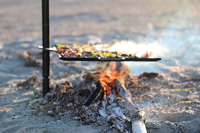 GameMaker Open Fire Cooking Griddle – Portable Campfire Griddle for Open Flame Cooking, Firepits, Outdoor Fire Rings & Camping – Heavy-Duty, Easy Setup & Adjustable Height