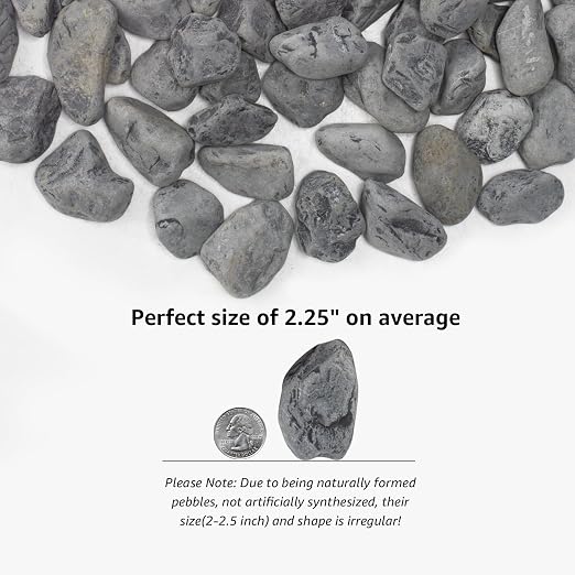 LOIOOJ Black Natural Gravel, 2-2.5 Inch Decorative Stones for Plants, Garden, and Landscaping – 20LB, Ideal for Walkways, Vases, Crafting, Home Decor, and Outdoor Landscaping