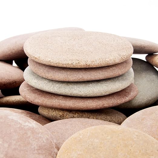 [About 30 PCS - 35 PCS](18 Pounds) Painting Rocks,3"-4.8" River Rocks,Flat Rocks,Painting Stones,Naturally Stones,Arts Rocks,Craft Rocks,DIY Rocks