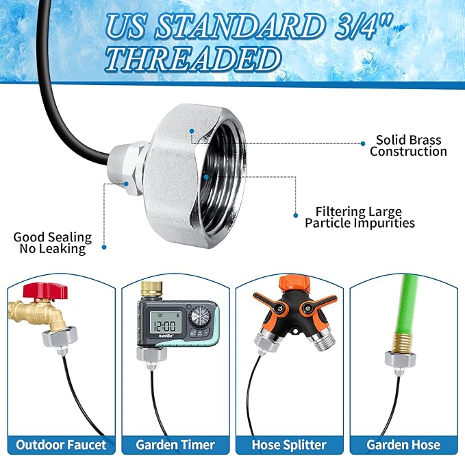 AC Condenser Misting Cooling System Includes Water Filter Cutter, Air Conditioner Cooler System Evaporative Cooling Kit for Residential AC Units, Sun-Exposed Condensers&High-Temperature Climate Homes
