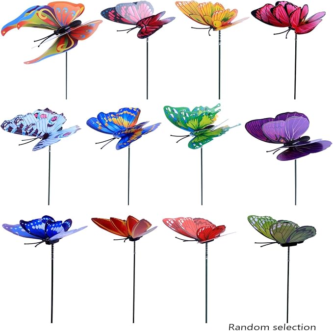 AIPRIDY DIY Crystal Beaded Fairy Wand Garden Stakes Kit, Colorful Decorative Wands with Assembly Guide, 12 or 10 Inch Threaded Rods,Outdoor Garden Decoration Set (252, Rainbow+Fairy Tale Top)