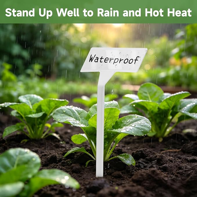 KINGLAKE Outdoor Large Plant Labels with PET Films - 50 Pcs Waterproof Tall Plastic Plant Tags Nursery Garden Labels 11.8" Plants Markers Name Tags for Outdoor Garden Vegetable with Permanent Pen