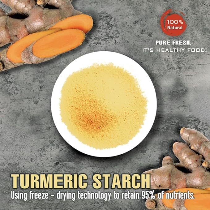TURMERIC STARCH 2.47 oz (70g) VIETFARMFOOD: Pure freeze-dried vegetable powder, made from real vegetables with no added sugar - Perfect for daily nutrition to keep your body full of vitality