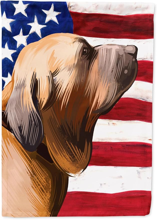 Caroline's Treasures CK6522GF Fila Brasileiro Dog American Flag Garden Flag Mailbox Flag Decorative Yard Flag Banner Outside Patio Artwork Yard Flower Beds, Garden Size, Multicolor
