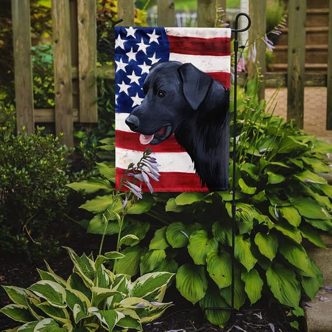 Caroline's Treasures CK6611GF Majorca Shepherd Dog American Flag Garden Flag Mailbox Flag Decorative Yard Flag Banner Outside Patio Artwork Yard Flower Beds, Garden Size, Multicolor