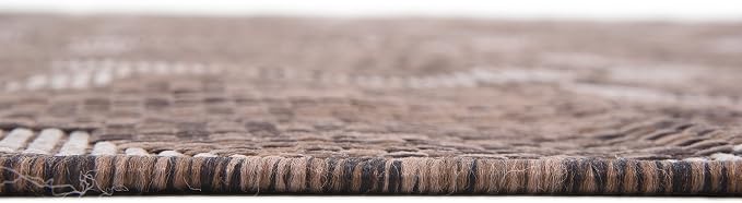 Unique Loom Outdoor Trellis Collection Area Rug (7' 1" x 10' Rectangle, Brown/ Ivory)