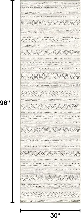 cotiled Hallway 2.6x8 Runner Rugs Washable Boho Rug Brown | Stain Resistan Indoor Carpet for Entryway Kitchen Laundry Room Bedroom