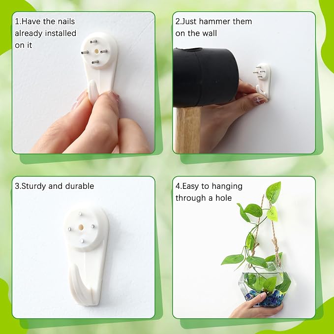 6 Pcs Wall Hanging Planter Glass Plant Pot Water Terrarium Containers Wall Vases for Flowers Air Hydroponic Propagation Glass Plant Holder Home Room Window Office(Hexagon)