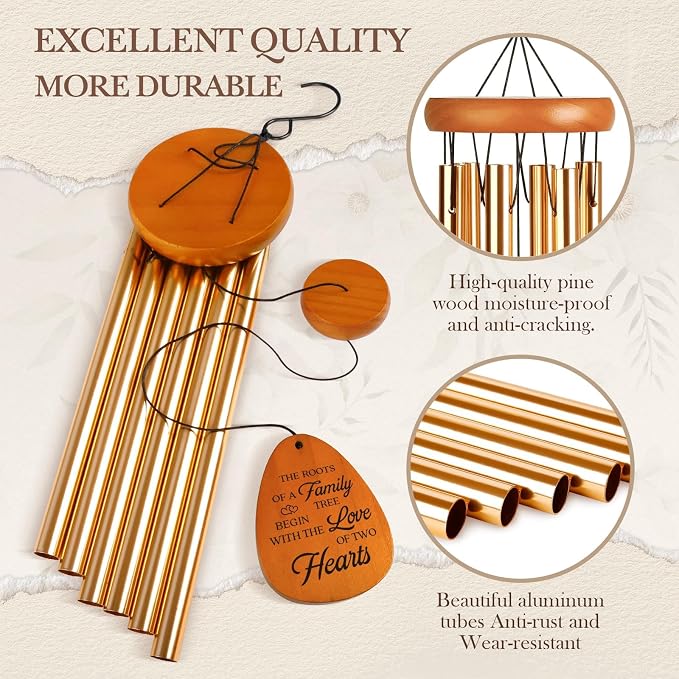 Leebbsin 50th Wedding Anniversary Wind Chime, Happy 50th Anniversary Romantic Gifts for Couple, Parents, Wife, Husband, Friends, Golden Anniversarys Keepsake Gifts Ideas | Happy 50th Anniversary Romantic Gifts for Couple, Parents, Wife, Husband, Friend...