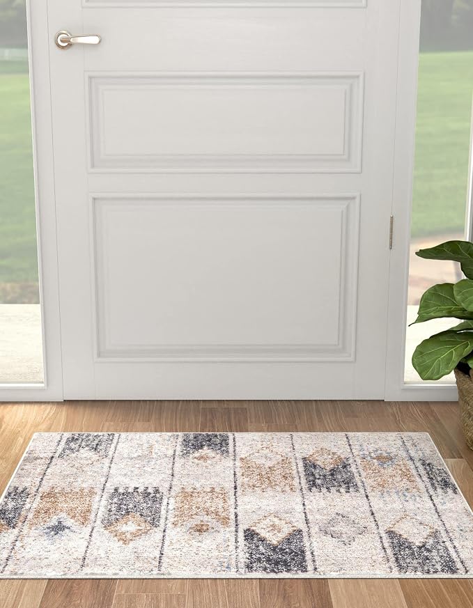 Unique Loom Eco Southwestern Collection Area Rug - Ely (Rectangular 5' 3" x 8' 0", Ivory/Black)