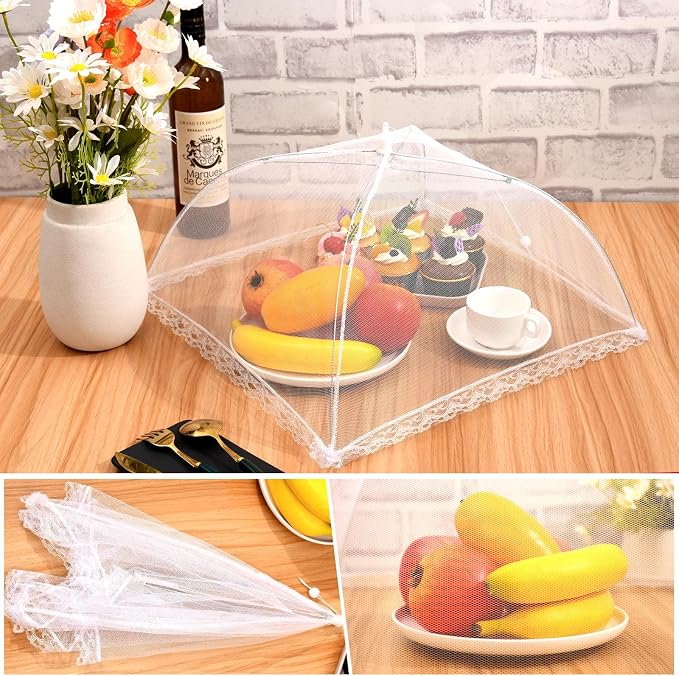 10 Pack Food Cover Tents, Food Covers for Outdoors, Pop-Up Tents, Mesh Tent, Reusable and Collapsible Outdoor Picnic Covers Net, Suit for Parties Picnics, BBQs, Fruit Cover