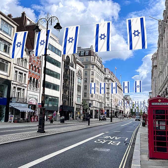 AhfuLife 2 Pcs Israel Flags 3 x 5 Ft, Large Israel Flags for Outside - Double Side with Brass Eyelets for Olympic Party Decorations Indoor Outdoor
