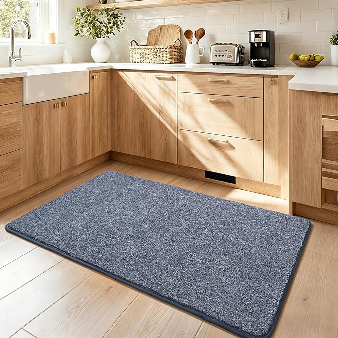 Keeko 2x4 Area Rugs for Living Room,Soft Washable Memory Foam Bedroom Rug | Indoor Throw Rug Low Pile Minimalist Non Slip Carpet for Kids Nursery Classroom Dorm Room Home Decor Blue and White