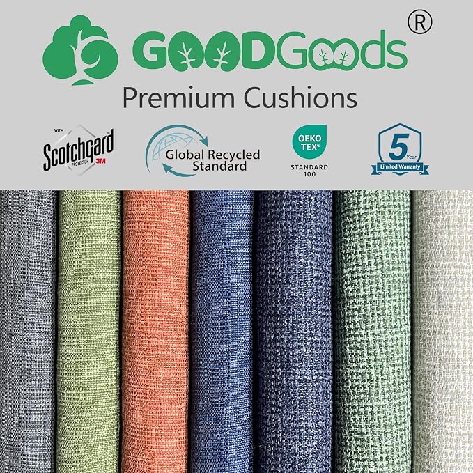 Goodgoods 48 x 24 Outdoor Loveseat Cushion Set, 1000+Hours Fade-Resistant & Water-Resistant Outdoor Furniture Chair Cushions with 30D High-Resilience Foam for Couch, Bench, and Swing, Midnight