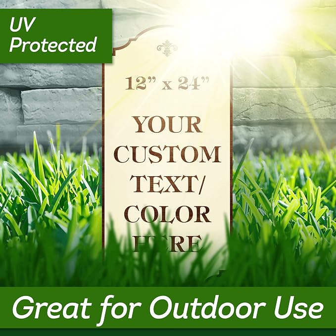 Custom Sign, Customized for Outdoor/Indoor Use, Personalized Designer Style Sign, 12x24 Inch, 24 Colors, Rust-Free Thick AlumaBond - Made by: My Sign Center, USA (Florolex II - Flood)