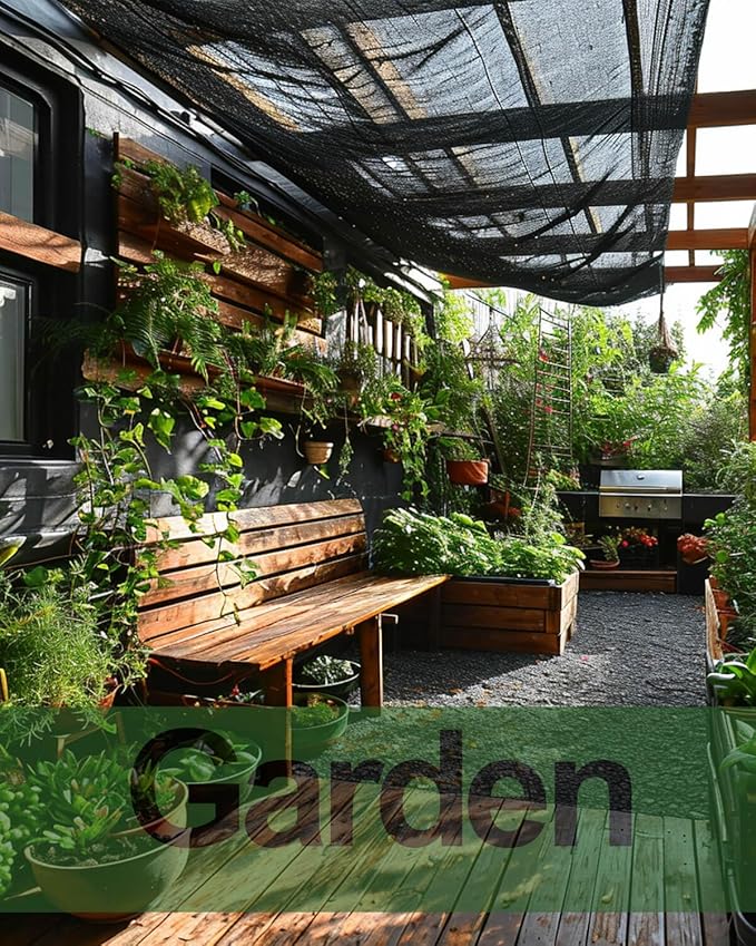 vensovo 40% Sunblock Shade Cloth Net Black Resistant - 8x20 Ft Garden Shade Mesh for Plant Cover, Greenhouse, Chicken Coop, Kennels, Tomatoes Plants