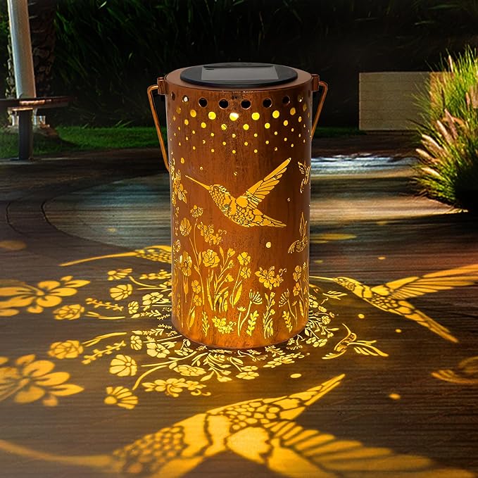 ANYTALK Birthday Gifts for Women Mom Grandma, Hummingbird Solar Lanterns Outdoor Waterproof, Hanging Solar Lights for Yard, Patio, Porch, Garden Decor