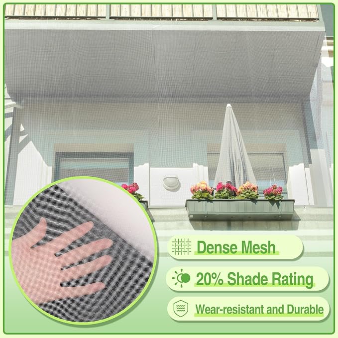 ANPHSIN Strong PP Nanocomposite Mosquito Net Garden Netting - 10 x 12ft Bird Insect Pest Mesh Barrier Screen for Patio, Balcony, Porch, Outdoor Raised Beds Protection (White)
